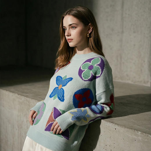 【咕咕同款】PALUOPO/PL圆领女衫ET20111R-A/约重430g帕罗 商品图1