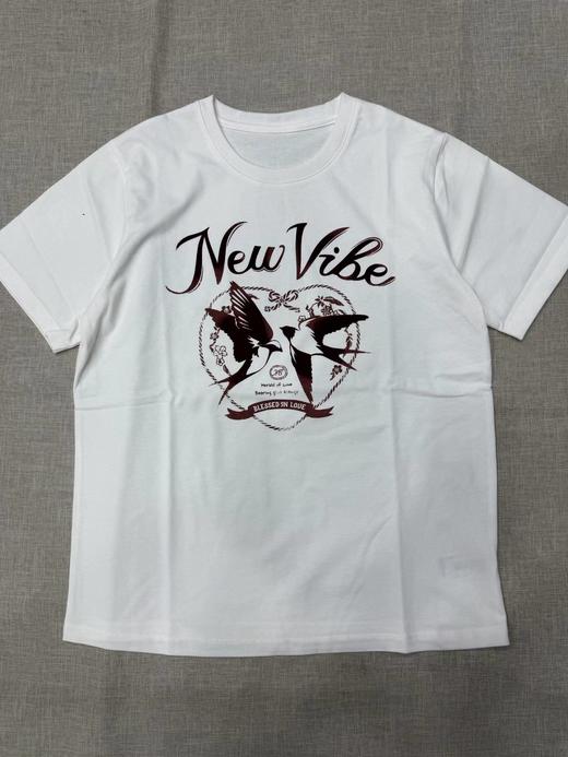 F030496短袖T恤2026春新品棉质双层植绒印花新年燕子红色 商品图14