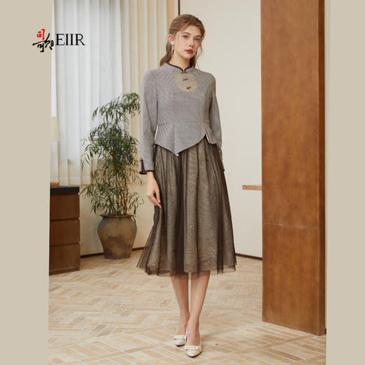 司歌国风改良旗袍连衣裙复古收腰长袖A921213X 商品图0