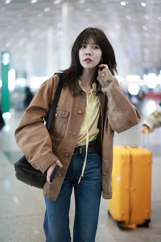 F0304127美式复古重磅翻领设计感宽松百搭设计感猎装夹克外套 商品图10