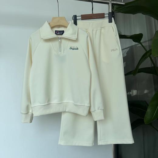 F030436春季半拉链正肩卫衣+直筒裤套装可立领可翻领清爽舒适儿童套装 商品图3