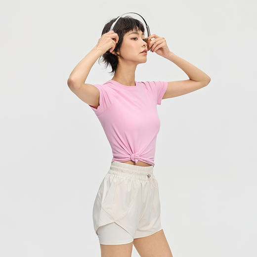 Leorrey/乐拉轻盈柔软一体织透气修身高弹T恤跑步运动短袖DX2511 商品图3