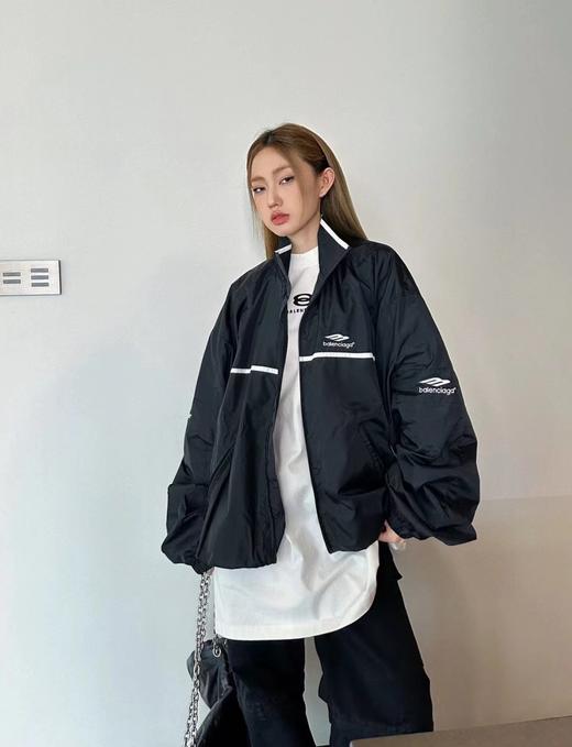 F0304125男女日常通勤白条拼接OS超宽松廓型设计冲锋衣夹克外套 商品图6