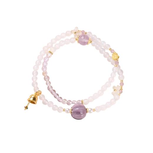 【妙音·紫琉璃莲花手串】敦煌福泽紫水晶白玛瑙梵钟手链串珠女轻奢高级感文玩佛珠手串 商品图4