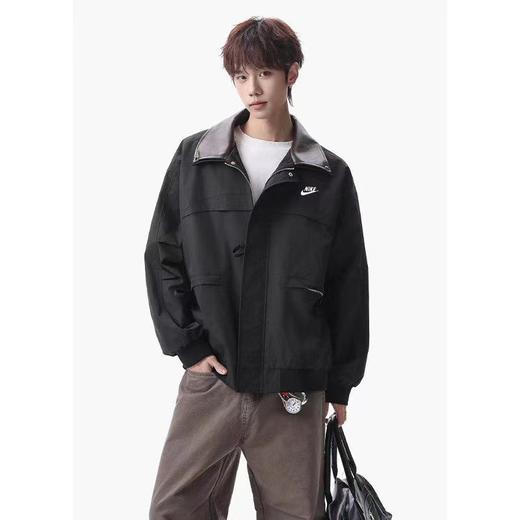 F030442宽松版型亲肤柔软立体剪裁防风保暖随性时髦翻领外套夹克 商品图0