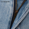 天猫同步【时髦率性中裤】拉夏贝尔/La Chapelle高腰侧边立体口袋牛仔裤复古水洗蓝通勤休闲 商品缩略图8