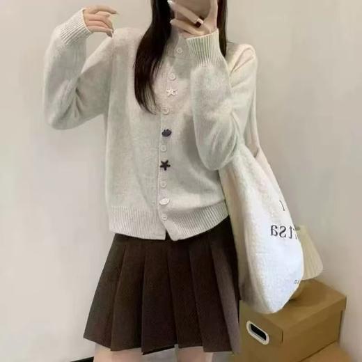 F030495简约版型半高领设计防风保暖慵懒随性日常风半高领针织开衫 商品图3