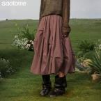 早乙女惠子saotome/STMBQ211632/重工褶皱格纹半裙 商品图0