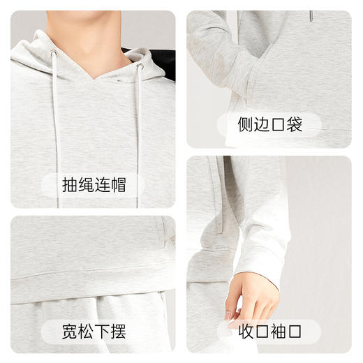 爱帝春款休闲卫衣套装男女同款空气层连帽运动服套装 商品图2