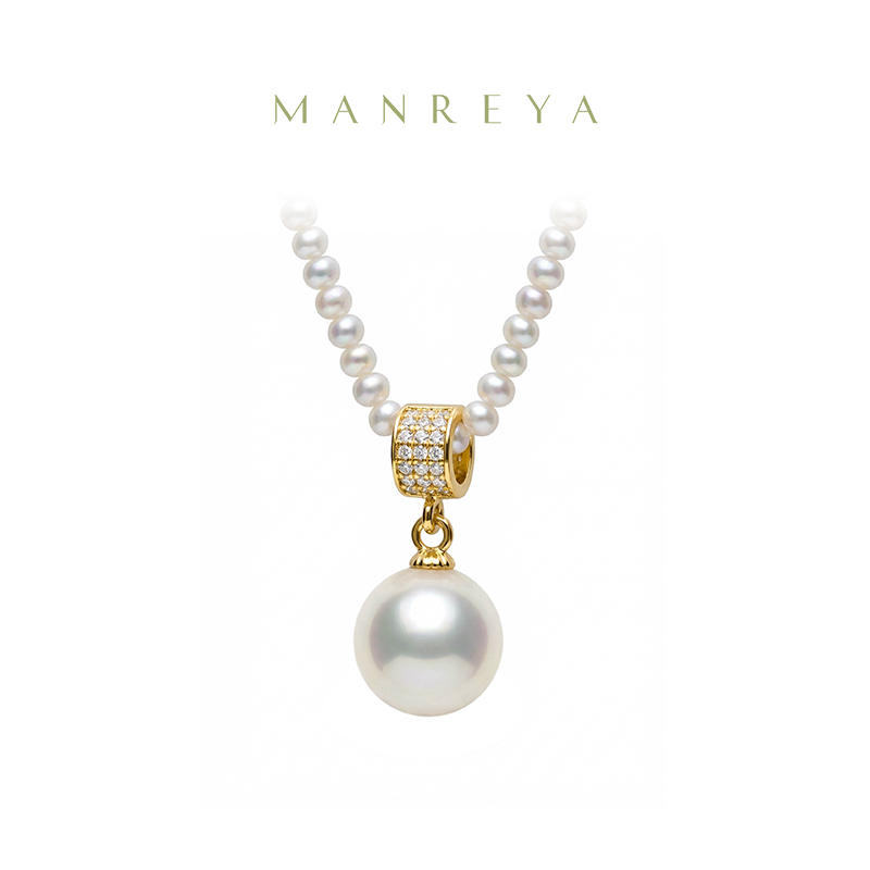 Manreya玛芮雅「缪斯女神」14K注金爱迪生珍珠锆英石复古法式一款两戴项链（赠一条素链）