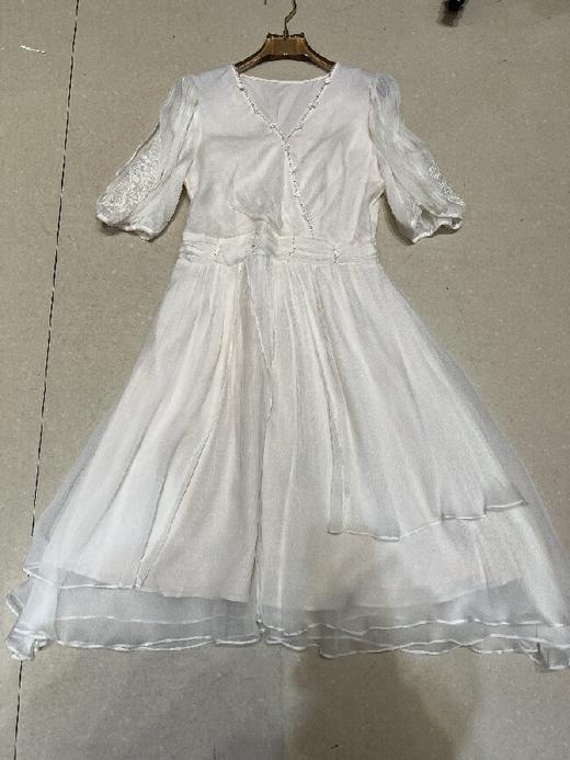 【门店同款】ENJOY夏季“蔓舞轻纱“钉珠白花仙女裙 162797518 商品图0