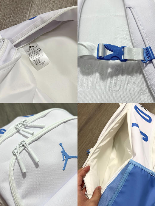 原单正品白蓝色乔丹Jordan 经典LOGO AJ书包通勤包 双肩包 大号，男女同款情侣款 商品图8