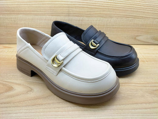 春季豪行新款通勤女鞋24138875时尚低跟乐福真皮休闲单鞋正品 商品图3