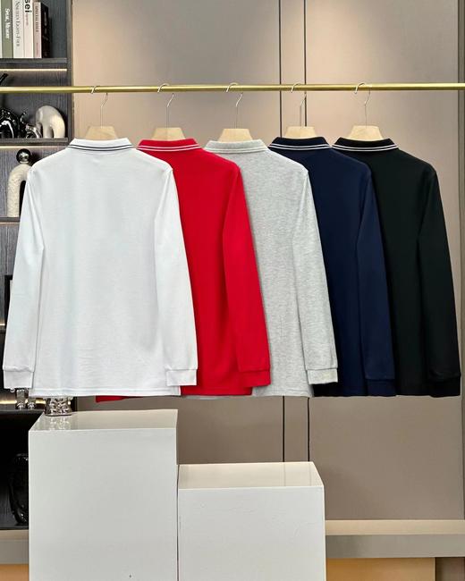 F030463男士长袖POLO衫便捷休闲百搭内外兼修袖口撞色设计上衣 商品图1