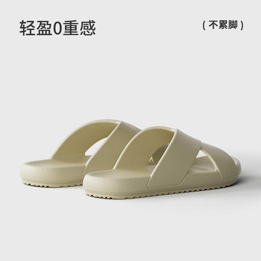 朴西悦木居家凉拖夏季厚底耐磨防滑简约交叉带时尚潮流外穿一脚蹬 商品图3
