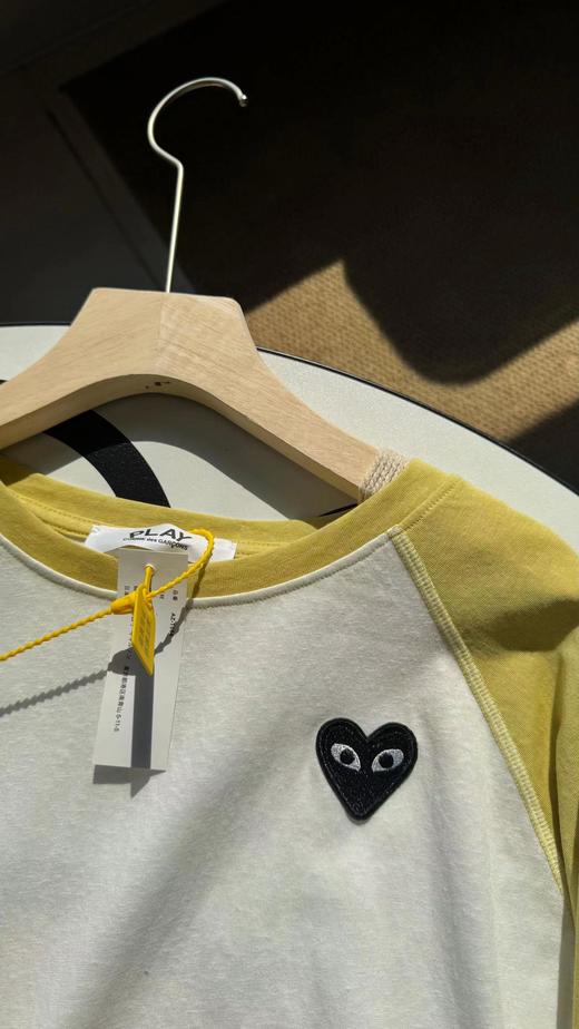 F030449新款长袖宽松时髦假两件V领腋下防走光百搭设计感条纹T恤 商品图7