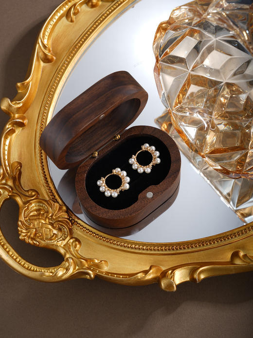 子佩集【华章共鸣‌】银S925珍珠惜王妃耳钉【QJED007】镀金花环2602 商品图2