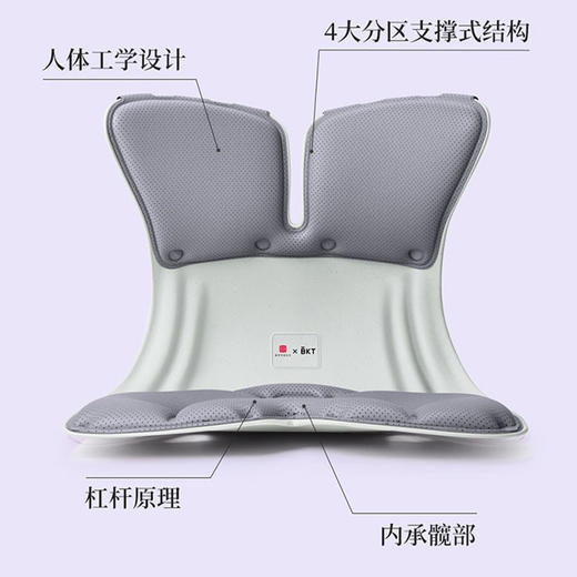BKT 人体工学护腰坐姿椅 加大版 气质灰-LP02 商品图3