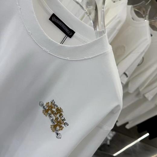 F030417新款前后图案字母绣花工艺男女同款休闲圆领短袖T恤 商品图10