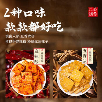 好巴食南溪经典豆干麻辣味200g/袋非转基因大豆高蛋白休闲零食 商品图0