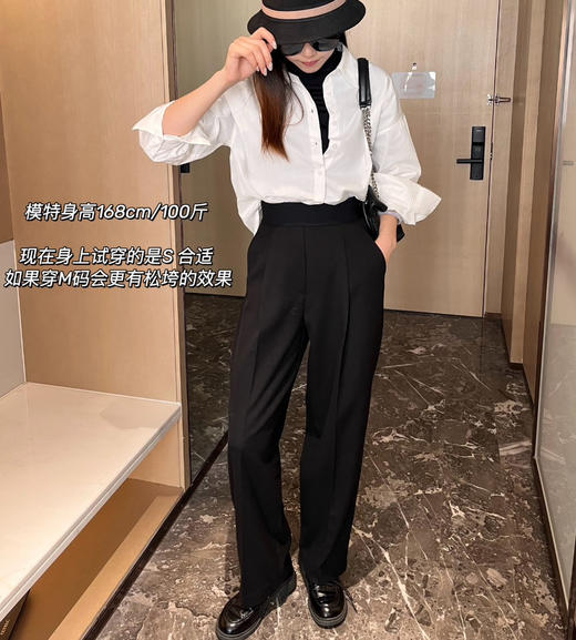 亚历山大wang女高腰褶西装裤长裤721401 商品图2