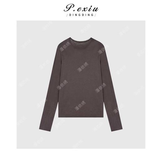 03-2潘依绣丁丁宠粉时尚显瘦百搭纯色圆领长袖T恤Q85461 商品图1