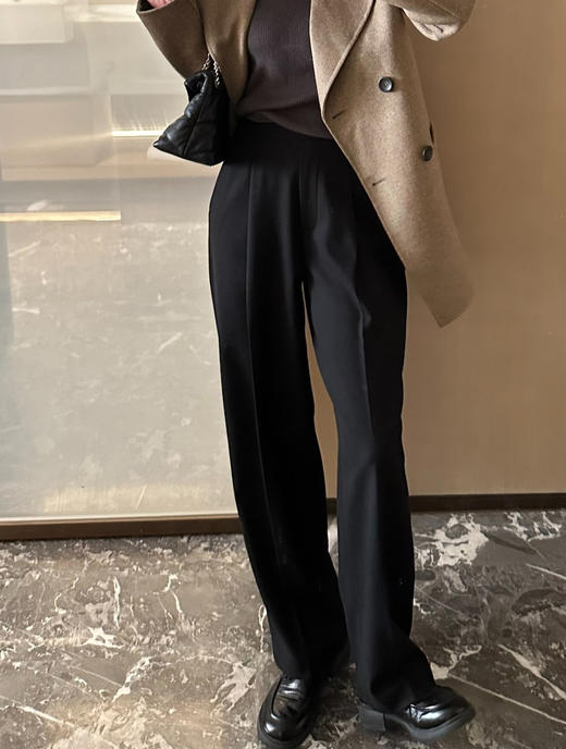 亚历山大wang女高腰褶西装裤长裤721401 商品图4