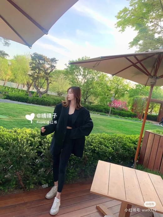 F030420虞书欣同款Logo小皮标黑色休闲简约大方西装外套 商品图8