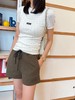 缪缪最新款橄榄绿裤绳棉短裤 商品缩略图0