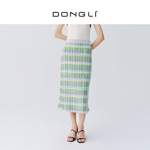 东黎 • 万物复苏 白桦林 山羊绒女士春夏时尚半裙 6227 商品图3