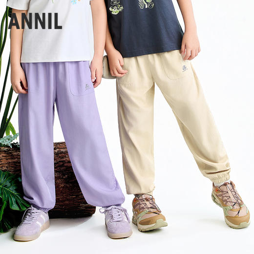 【实体店同款】男女童全腰梭织单裤夏季新款安奈儿童装AM626053 商品图2