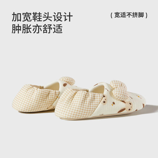 朴西月暖居家月子鞋秋冬新款爬爬垫拖鞋防滑室内保暖包跟棉鞋 商品图6