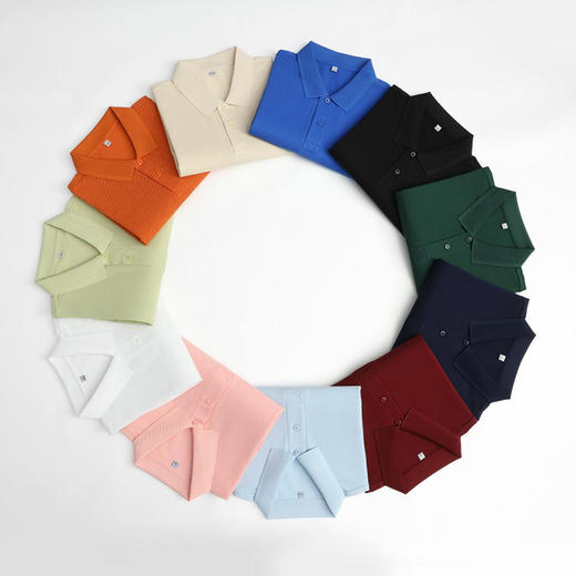 200g 亚麻大珠地纯色提花翻领短袖翻领polo衫  ZT-S1001# 商品图1