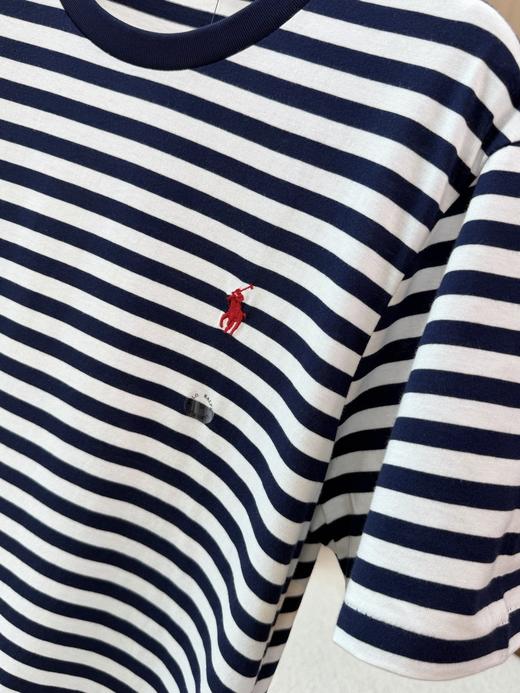 RL拉夫夏季圆领海军条纹刺绣小马短袖T恤男女同款 商品图3