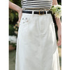 鹿向南「春日花漾」米白色半身裙女春新款时尚宽松高腰显瘦牛仔裙 商品缩略图3