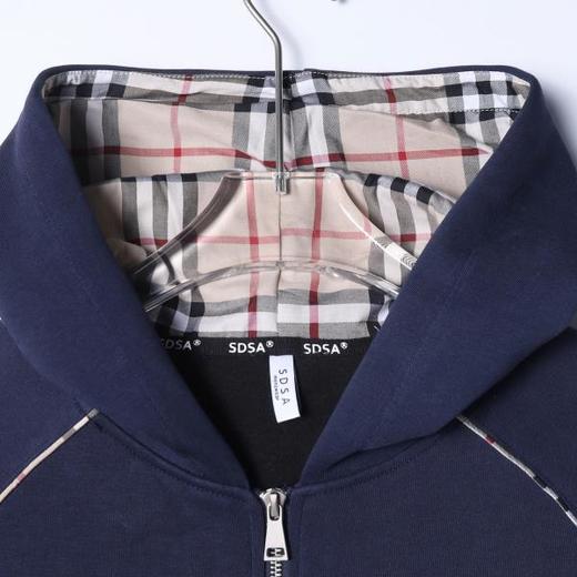 WT358SDSA秋冬新款痞帅男装韩版撞色拉条设计拉链连帽卫衣开衫百搭时尚 商品图2