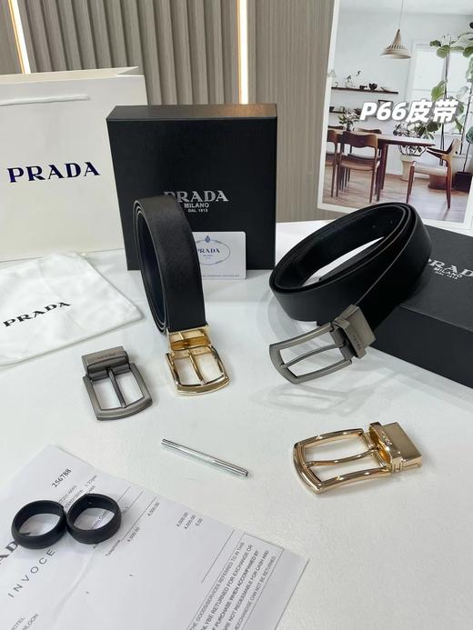 F0304107礼盒装新款男士双扣双面腰带一盒搭配2个可旋转扣头皮带 商品图2