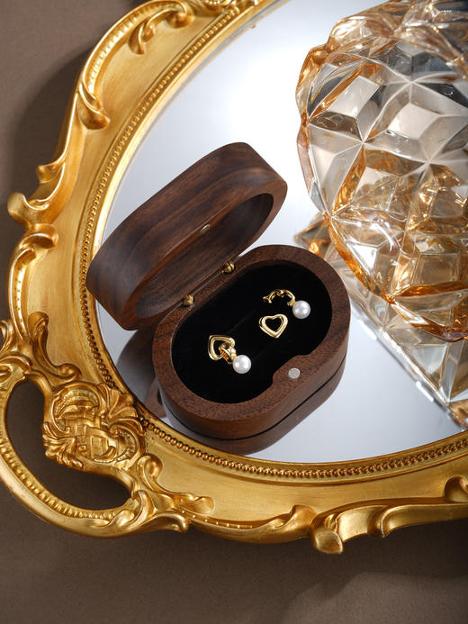 子佩集【怦然珍爱】银S925珍珠惜王妃耳钉【QJED015】双色爱心可打开2602 商品图5