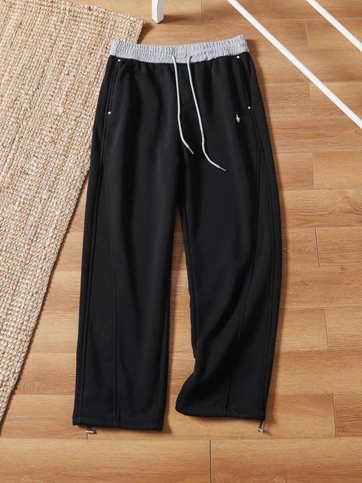 F030429新款廓形宽松弯刀通勤百搭舒适亲肤拼接卫裤休闲裤 商品图5