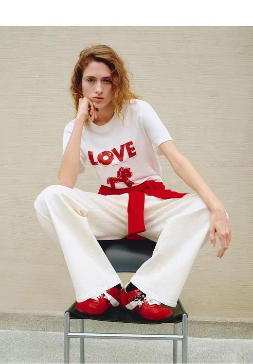 F030490短袖T恤2026春夏季新品马年系列烫钻印花竹节棉质圆领T 商品图3