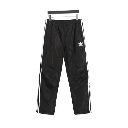 F030425舒适百搭日常通勤尼龙抽绳收腰设计绣花双插带运动长裤 商品图9