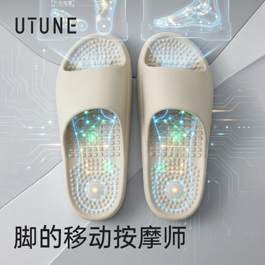 老米优品🎈情侣款！《优调 轻柔按摩拖鞋》 足弓支撑 足底按摩 凉拖鞋 家居软底拖鞋  夏季室内浴室防滑  UXT1519 商品图1
