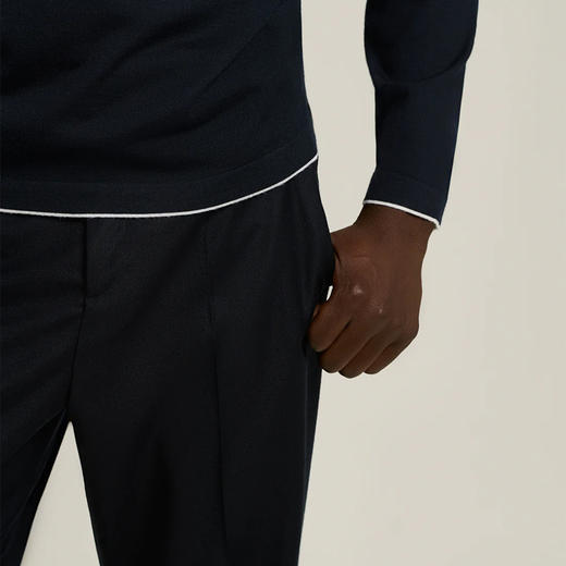 KITON 男士超细初剪羊毛圆领长袖针织衫 蓝色 UMM069903003 商品图3