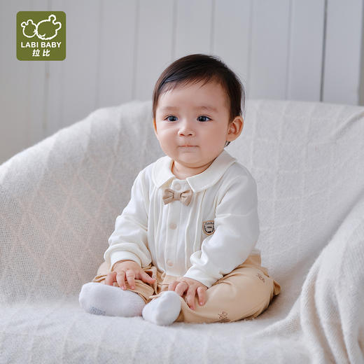 拉比童衣j6-1时光拼接全开连体衣卡其LZAC103504 商品图6