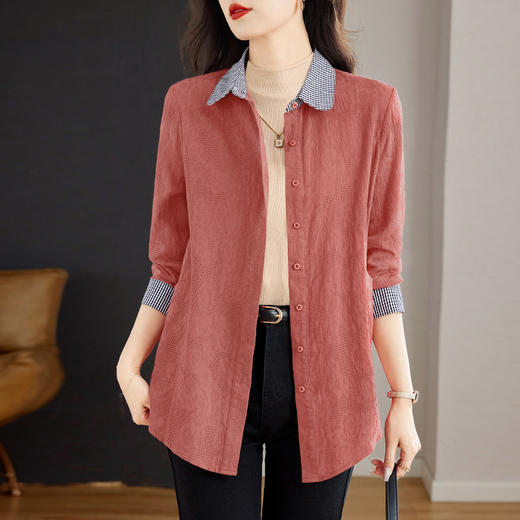 纯棉女士衬衫2026新款女装春秋爆款洋气外套长袖衬衣开衫上衣春季 商品图0