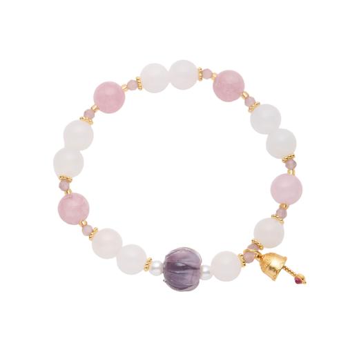 【妙音·紫琉璃莲花手串】敦煌福泽紫水晶白玛瑙梵钟手链串珠女轻奢高级感文玩佛珠手串 商品图5