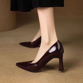 【预售5天】潮牌高级感气质低跟尖头浅口单鞋女新款春秋季法式通勤鞋AK&393