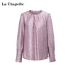 天猫同步【轻奢醋酸肌理】拉夏贝尔/La Chapelle垂顺自带高级感~精致串珠点缀圆领温柔通勤衬衫 商品缩略图0