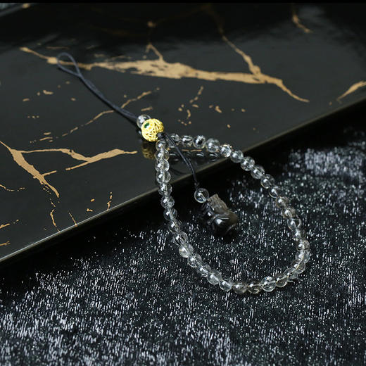 【祈愿吉品】黑曜石貔貅黑发晶挂饰小众新款送礼 商品图0