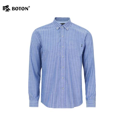 波顿男士春秋季条纹长袖衬衫｜透气清爽，翻领利落通勤休闲皆宜MS172126 商品图6